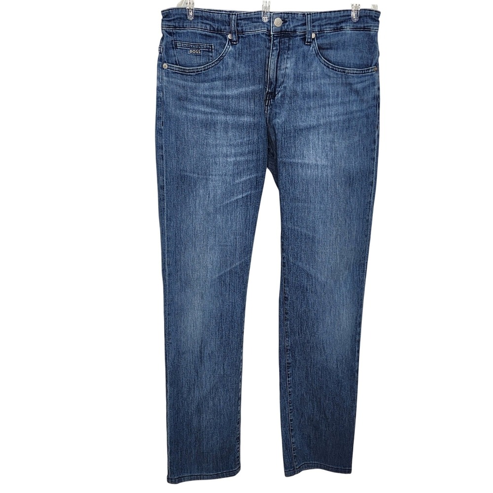 BOSS Delaware Slim Fit Jeans Medium Wash Premium Light Weight Denim 32/30